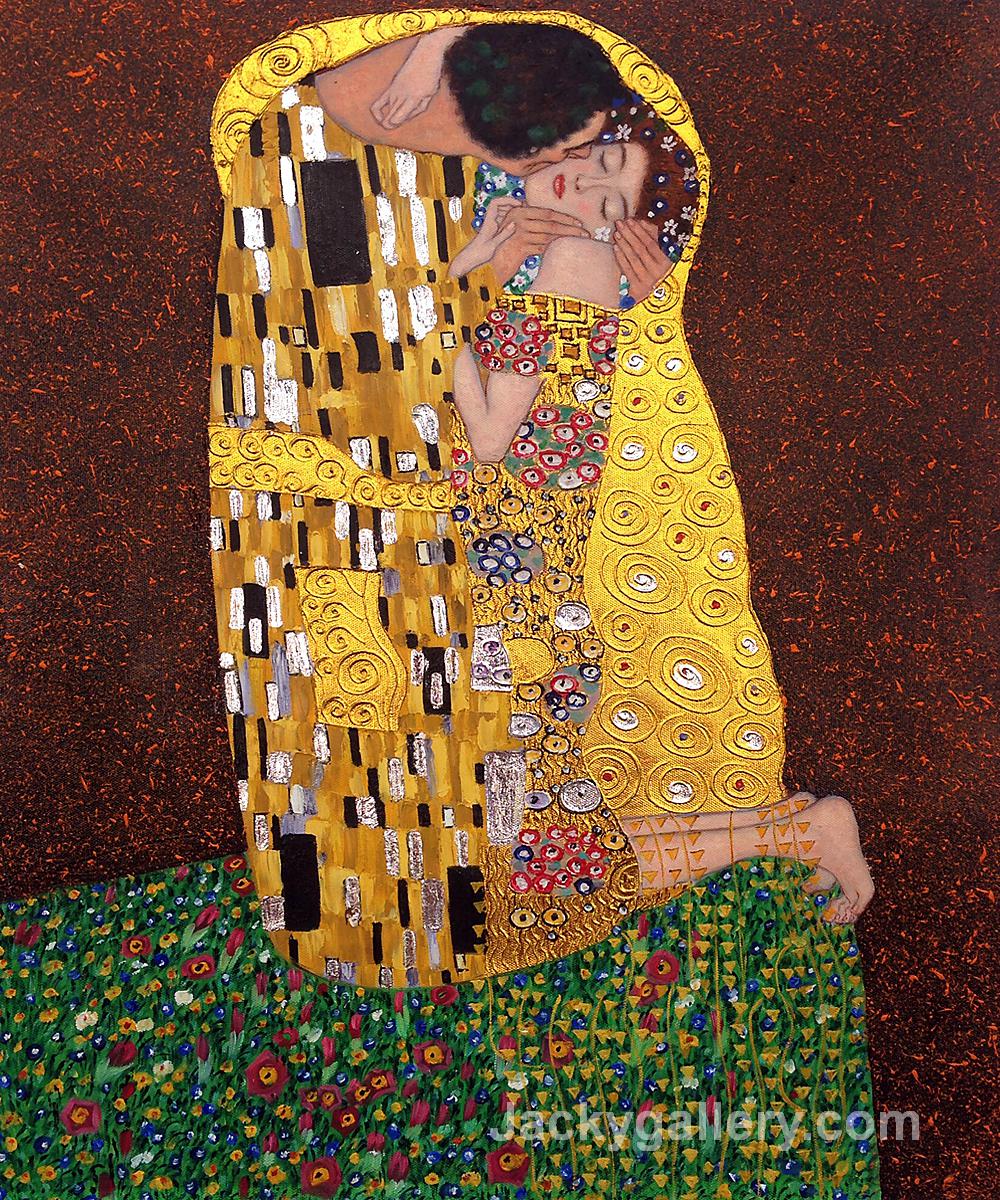 The Kiss Full View -( Luxury Line) by Gustav Klimt paintings reproduction